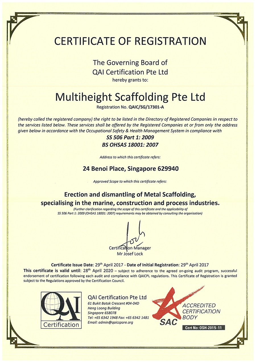 Awards & Accreditations MultiHeight